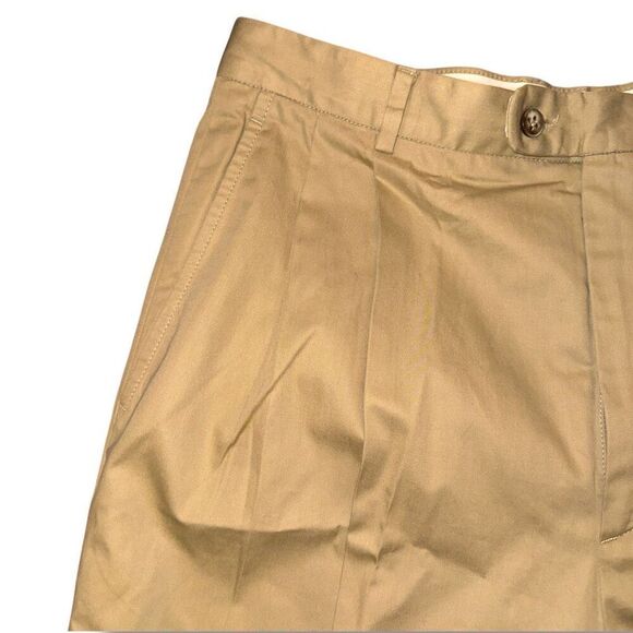 Zanella Tan Twill Chino Dress Pleated Trouser Pants 34/30 - Picture 3 of 10